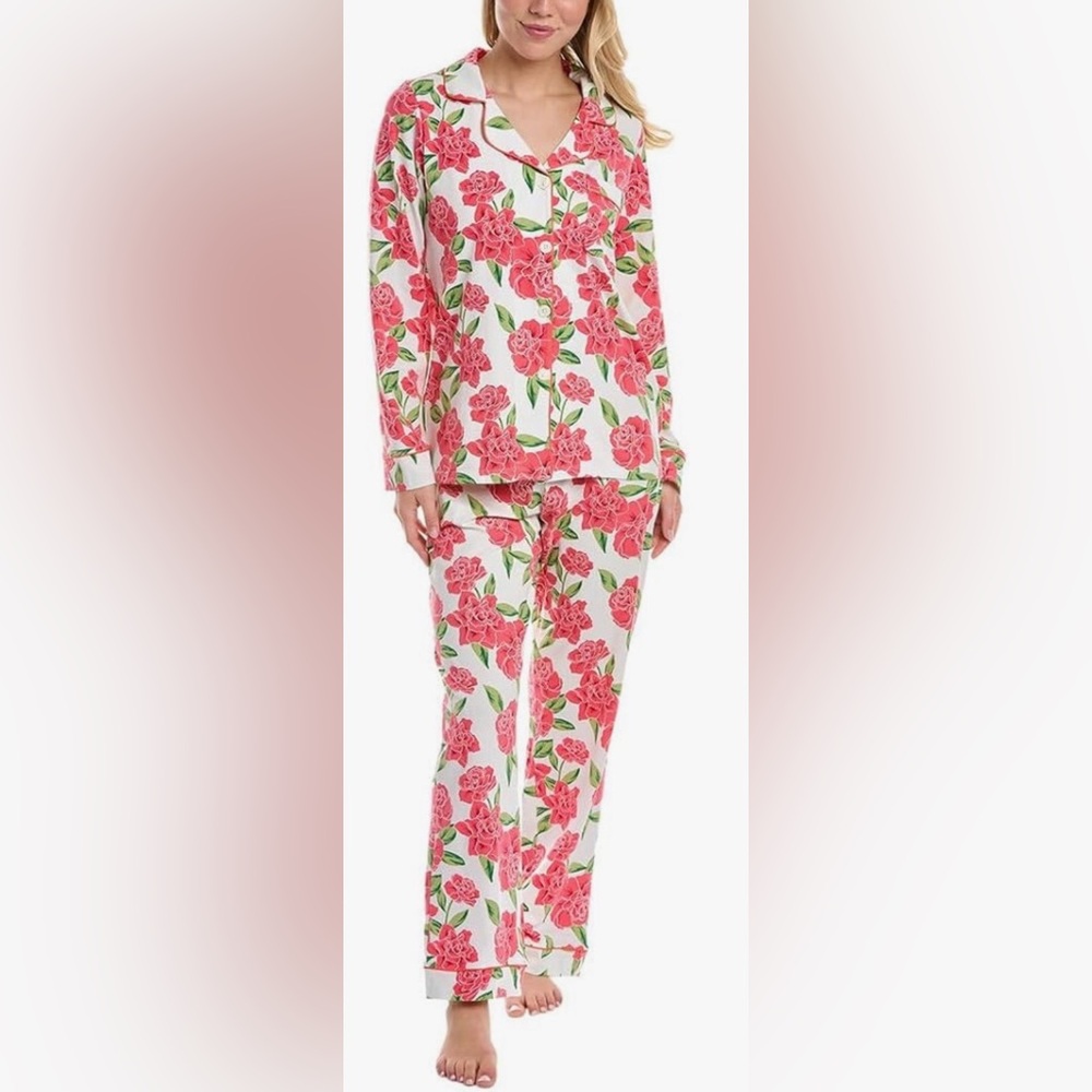BedHead Send Her Flowers Notch Collar Organic Cotton PJs